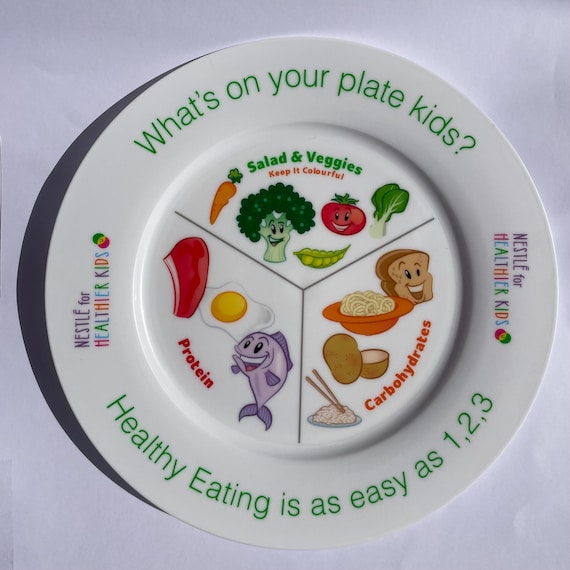 Kids Healthy Eating Plate - Dishwasher and Microwave Safe