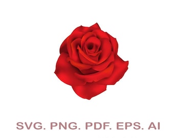 Roses SVG, Roses Silhouette, Rose Clipart, Rose Cricut, Red Rose, Rose Design, Flowers Svg, Floral Svg , Wedding Svg PNG,  Commercial Use