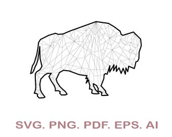Clipart Silhouette de bison, buffle sauvage (svg, png, pdf, ai) (téléchargement numérique)