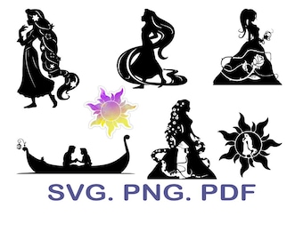Rapunzel SVG Bundle, verheddert Clipart (digitaler Download)
