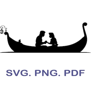 Tangled Rapunzel Boat Ride SVG, Princess Cut File (Digital Download)