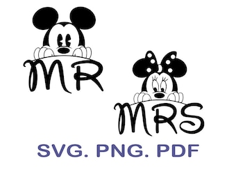 Mickey Minnie Bride SVG Bundle, Wedding Clipart (Digital File)