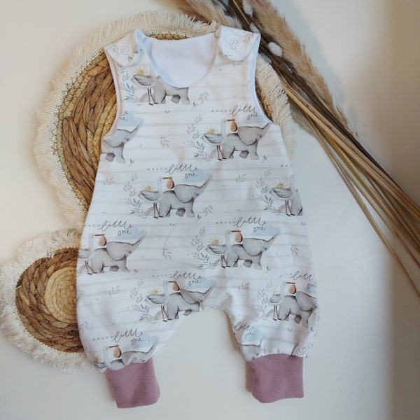 Baby Strampler aus Bio-Jersey, Latzhose Baby, Hello little One, Overall, Home Coming Outfit