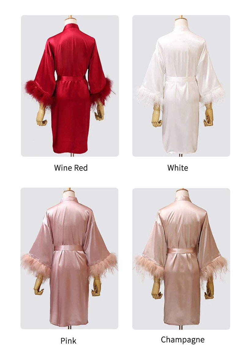 Embroidered Feather Robes Personalized Bridesmaid Robes Etsy