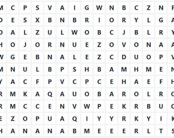 Fruit Word Search Puzzle Printable – 20 Fruits, 15x15 Grid, 10 Layouts – Fun Activity Game for Kids & Adults,  Instant Download