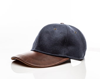 AW Hainsworth Melton Wool Hat Baseball Cap - AW Hainsworth Ren RAF Melton Upper - Horween Chromexcel/Snuffed Suede Curved Brim - Satin Lined