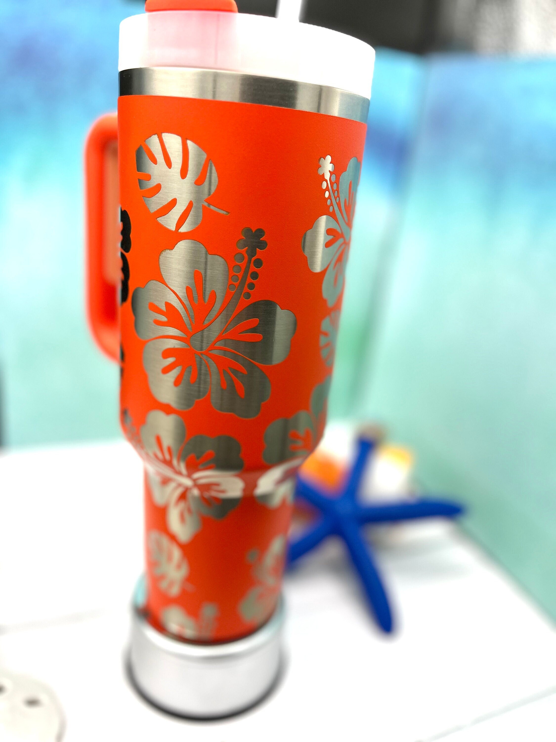40oz Stanley Tiger Lily Tumbler Engraved With Hibiscus Flowers. 30oz Now  Available! - Etsy