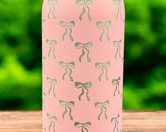 Coquette bow engraved Owala Bottle 32oz