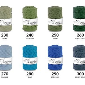 100% Recycled Cotton Cord / For Macrame / Braided / For Handicrafts / 5mm / 100m / 43 Colors / ColiNea Premium Cotton Cords / DIY image 4