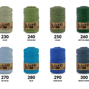 WAS cotton string, braided, 5mm, 100m, with polyester core, 43 colors image 4