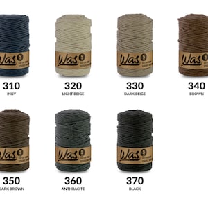 WAS cotton string, braided, 5mm, 100m, with polyester core, 43 colors image 5