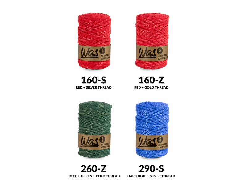 WAS cotton string, braided, 5mm, 100m, with polyester core, 43 colors image 6