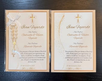Baptism Favor Cards with Rosaries: Personalized KeepsakeBaptism Favor Cards with Rosaries / Mini Rosary / Baptism Favor / Personalized Favor