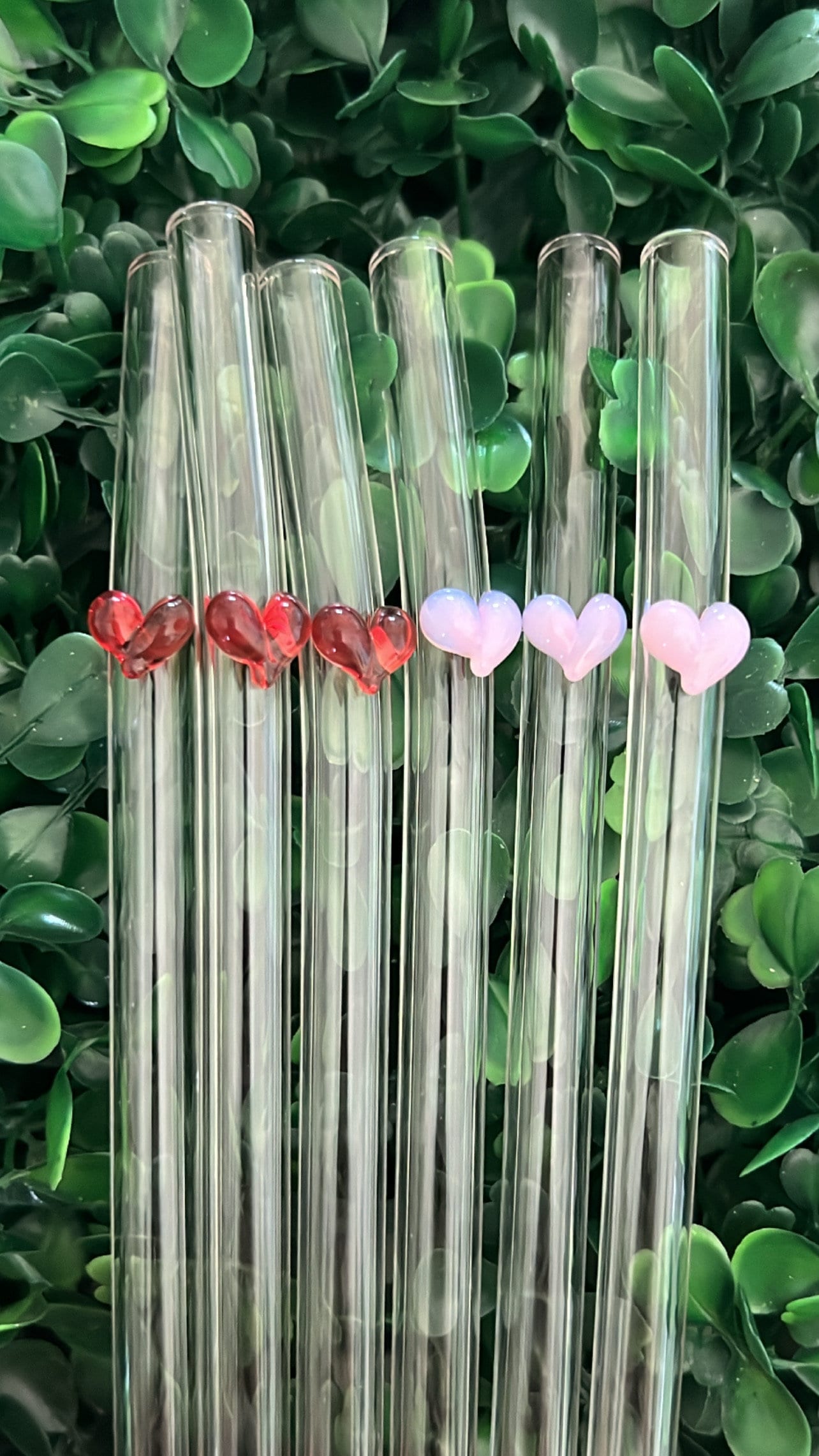 Heart Glass Straws, Glass Straws for Libbey Cans, Heart Shaped Straws