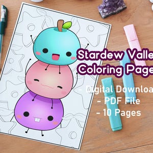Kolorowanki Stardew | Zestaw kolorowanek do gier | Sztuka gier | Materiały do wydruku | Kolorowanki dla dorosłych | Urocze | Kawaii | Wydrukuj i pokoloruj | Przytulne kolorowanki