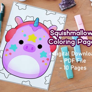 Squishmallows Coloring Pages | Pets | Cute | Party Favours | Printable | Digital Download | Adult Coloring Pages | Kid Coloring Pages