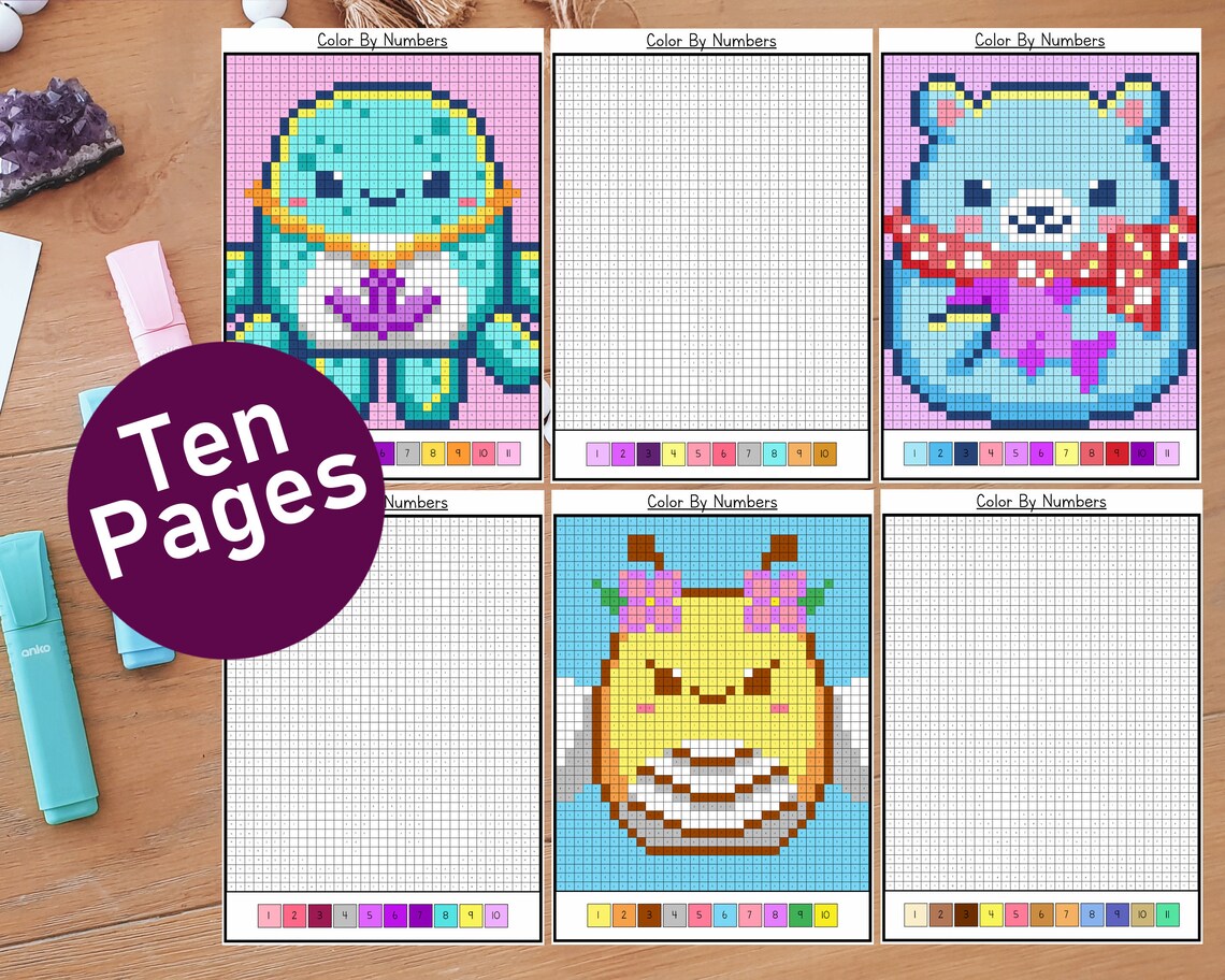 Squishamallows Color by Numbers | Party Favours | Printable | Digital ...