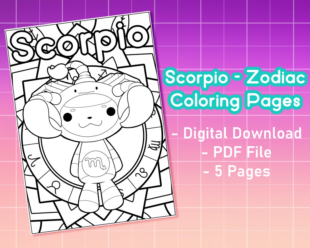 Scorpio Coloring Pages Astrological Sign Coloring Pages Cute Zodiac ...