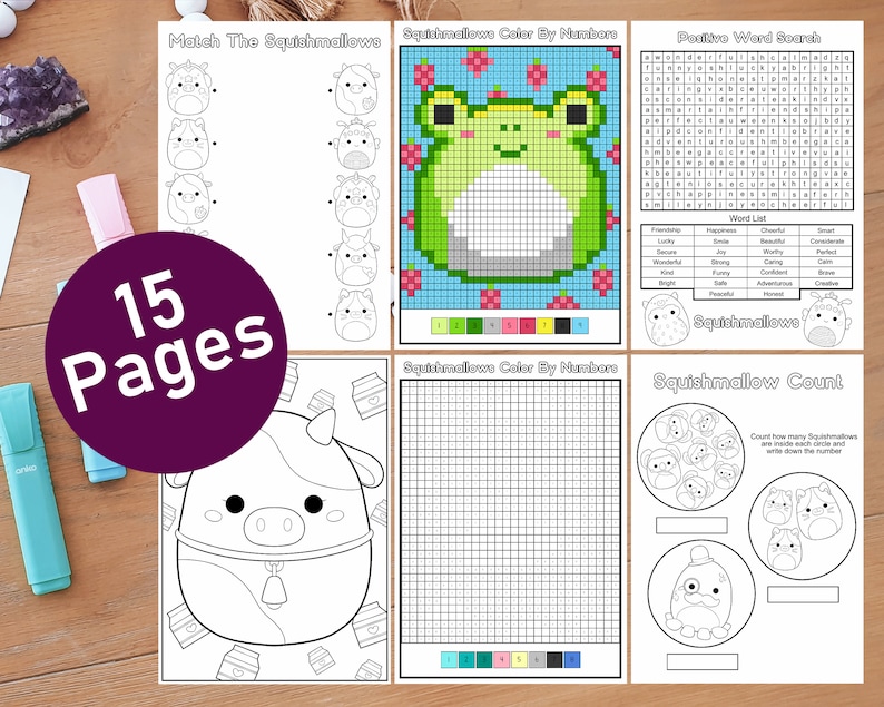Squishmallows Activity Pack: Coloring Pages, Maze, Word Search (digital ...