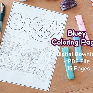 Coloriages Bluey | Pack couleur | Impression et couleur | Coloriages mignons | Bluey et ses amis | Activité pour enfants