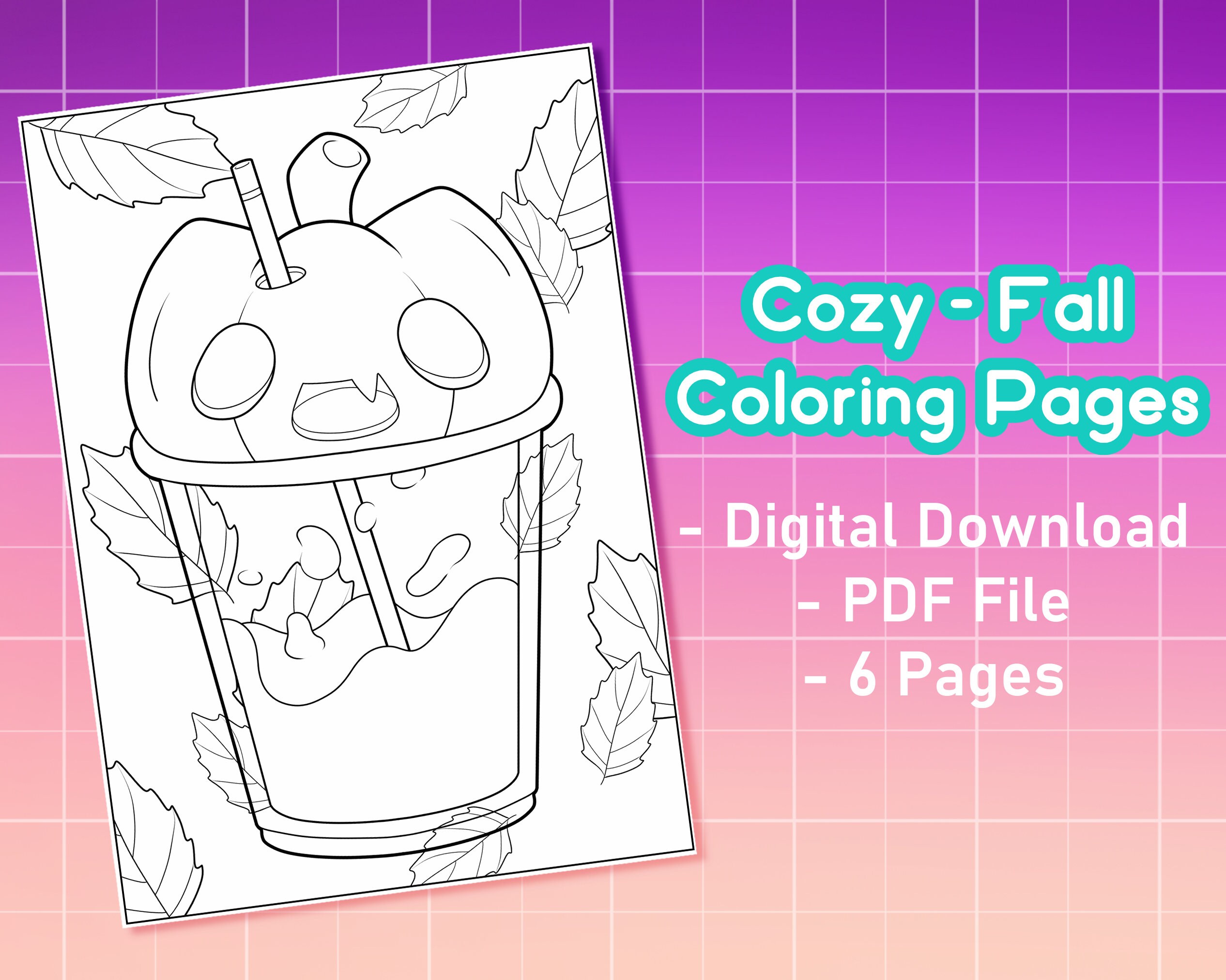 Fall Coloring Pages Pack Set of 6 Autumn-themed Printables - Etsy