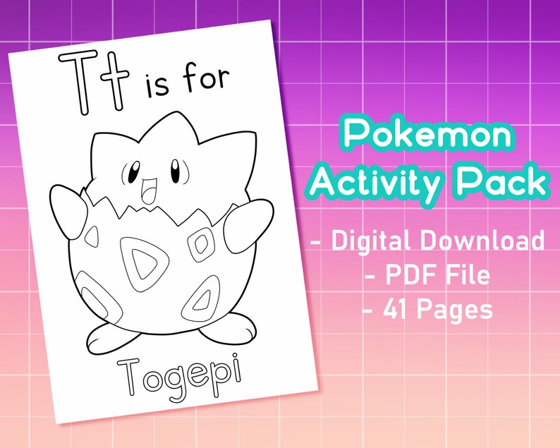 Pokemon Activity Pack 2 A Z Coloring Worksheets For Kids Printable Pokemon activity pack 2 a z coloring worksheets for kids printable
