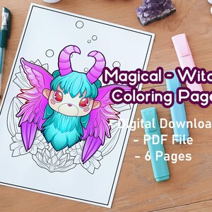 magical witchy coloring