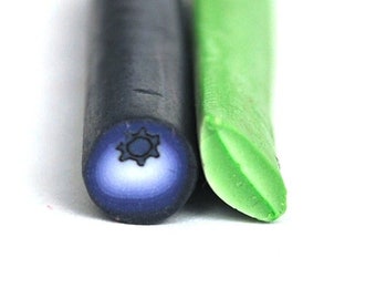 Blueberry Polymer clay Cane, blueberry leaf polymer clay cane, raw and unbaked cane,  Premo Fimo cane O33