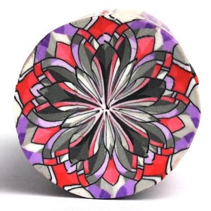 Polymer Clay Cane Kaleidoscope, raw and unbaked cane, round cane, Millefiori,  Premo cane K129