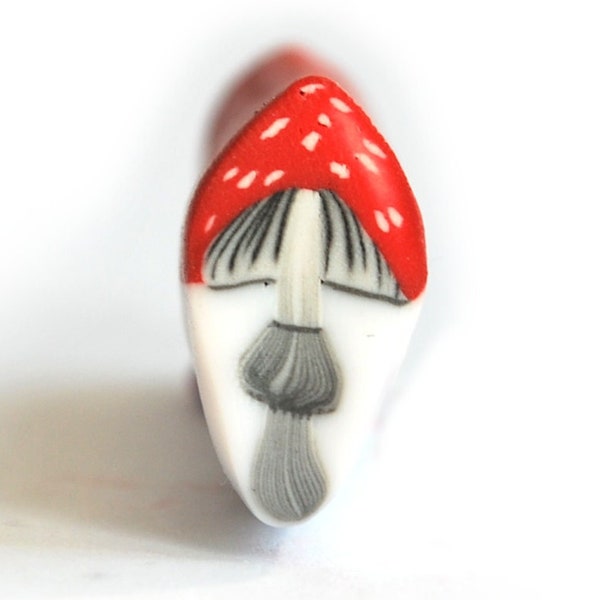 Canne en pâte polymère agaric mouche, Canne Amanita, Canne champignon, canne crue et non cuite, Canne Premo Fimo O22