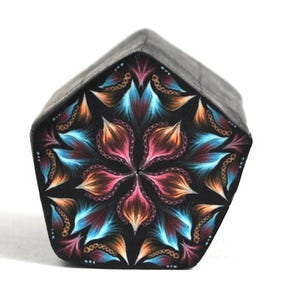 Polymer Clay Cane Kaleidoscope, raw and unbaked cane, pentagonal cane, Millefiori,  Premo Fimo cane K133