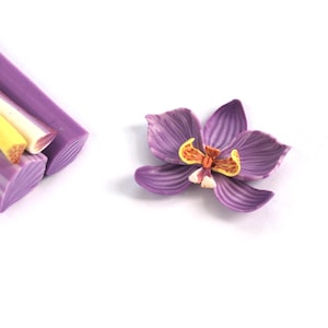 Set of 4 Petal Orchid Polymer clay canes, raw and unbaked cane,  Millefiori,  fimo cane F87