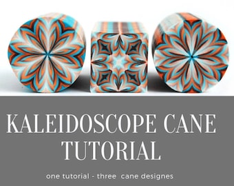 Polymer clay tutorial, Kaleidoscope cane tutorial, PDF tutorial