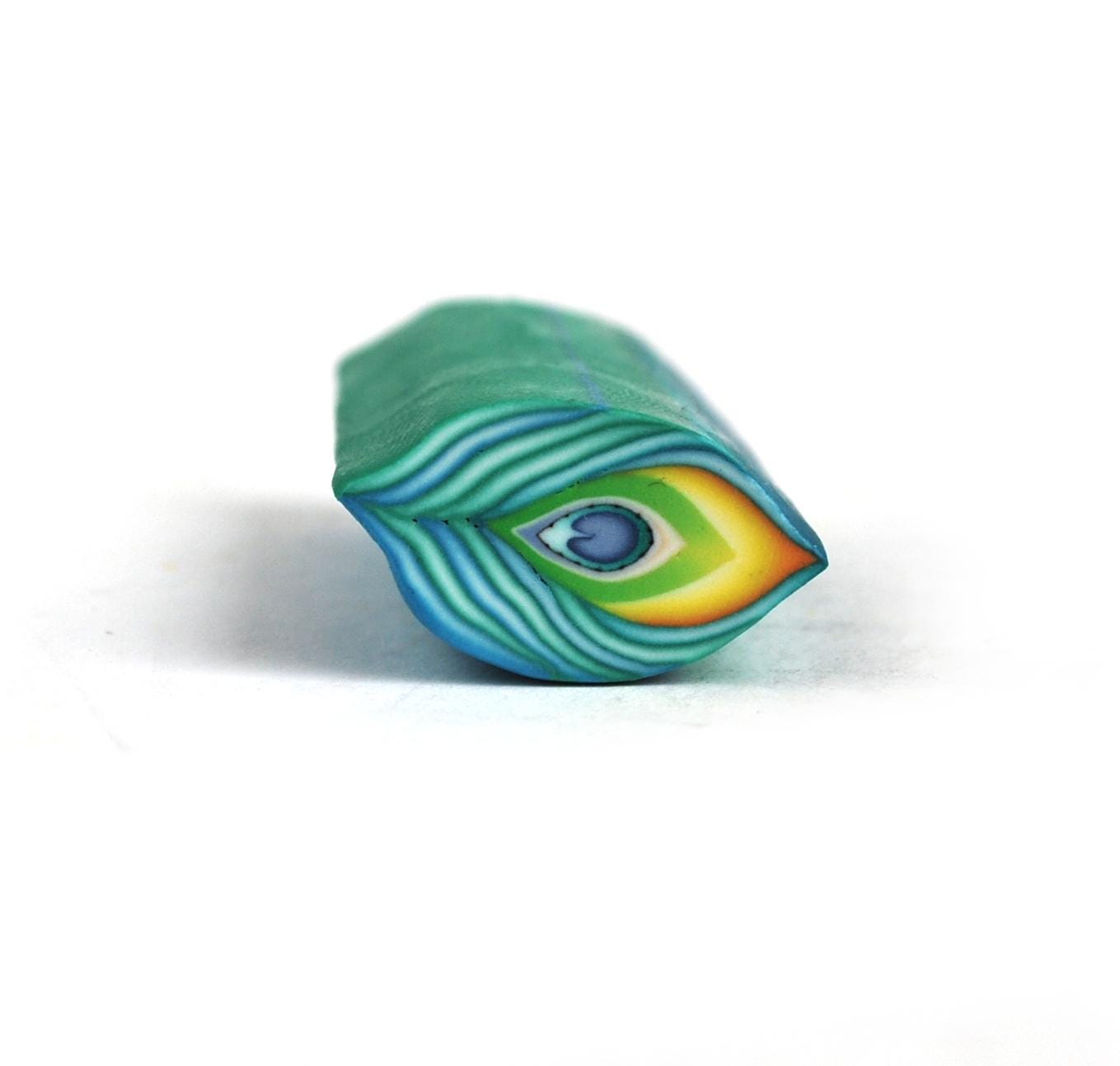 Peacock Feather Polymer Clay Cane,  L and M size, raw and unbaked cane,  Premo Fimo cane O470
