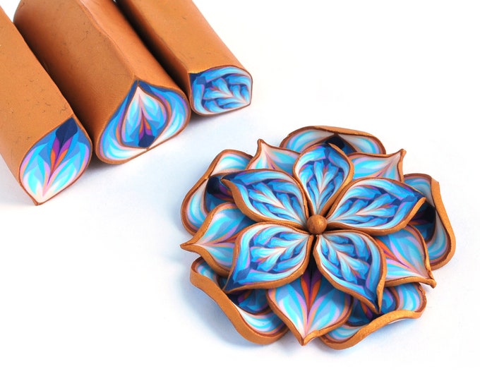 Set of 3 Polymer Clay Petal Canes Flower Clay Cane Leaf Etsy