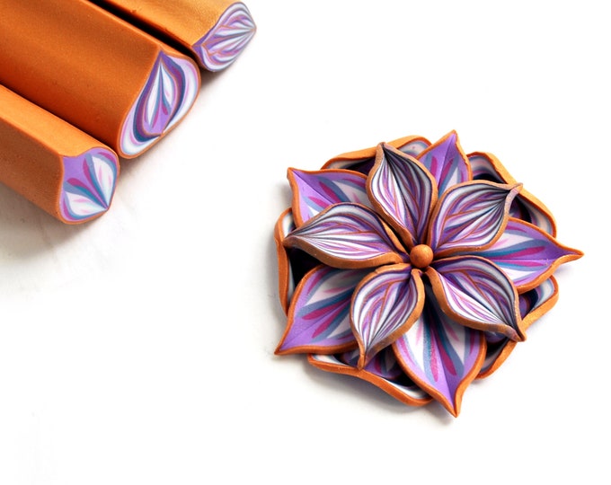 Set of 3 Polymer Clay Petal Canes, Flower Clay Cane, Leaf Cane, Raw and