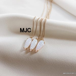 White Opal Pendant Necklace: 14k Gold Fill, Sterling Silver, Handmade