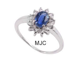 Natural Kyanite Ring: Sterling Silver, Rose & Yellow Gold Fill