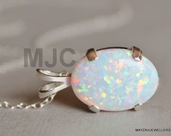 ハンドメイドホワイトオパールビーズネックレス、宝石ストランド（18