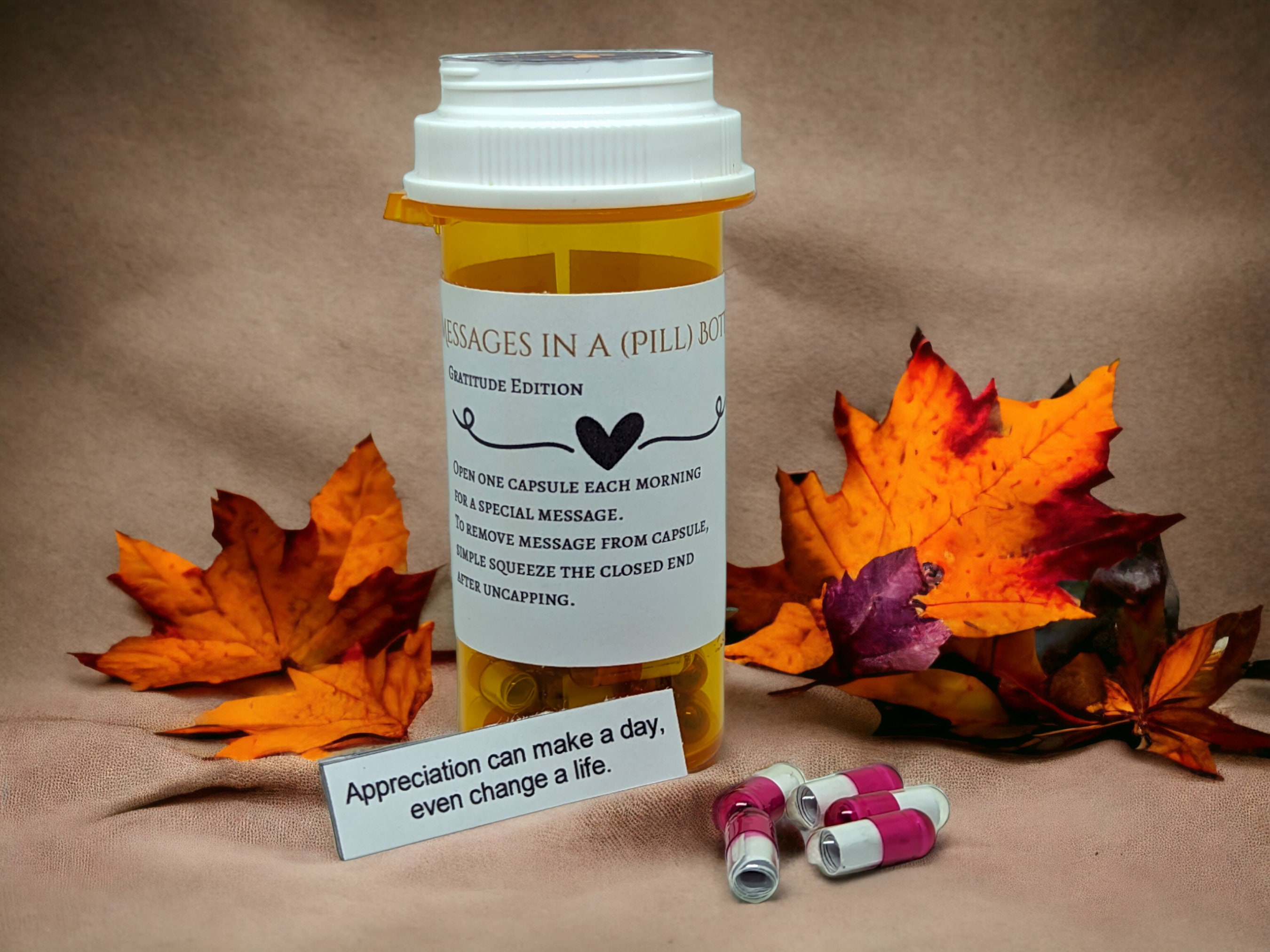 10 Medium Pill Bottles Storage Upcycle 2-sided Reversible Lids