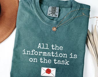 All the information is on the task - Taskmaster Unisex Softstyle T-Shirt, Meme Shirt