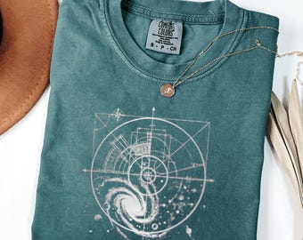 フィボナッチギャラクシーコンフォートカラーTシャツ｜天体Tシャツ