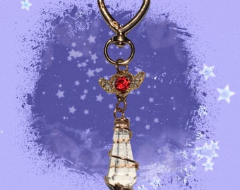 Royal Ruby Auri Charm (AuriCharms Customs), Simple Hot Y2K Goth Keychain Fairycore Star Aesthetic Keychain egirl eboy accessoires pastel goth