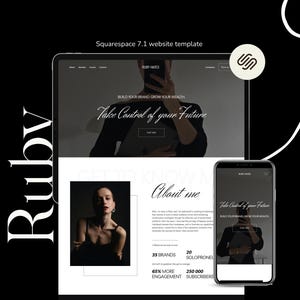 Squarespace Template: Dark Feminine Website Design for Online Coaches
