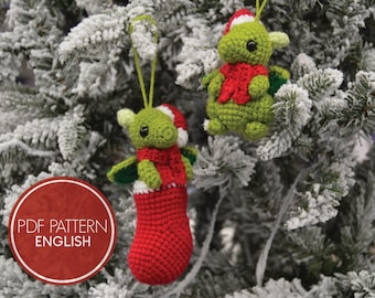 Dragon Christmas Tree Ornament Crochet Pattern (UK Terminology)