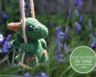 Hanging Car Accessory Dragon Crochet Pattern (UK Terminology)