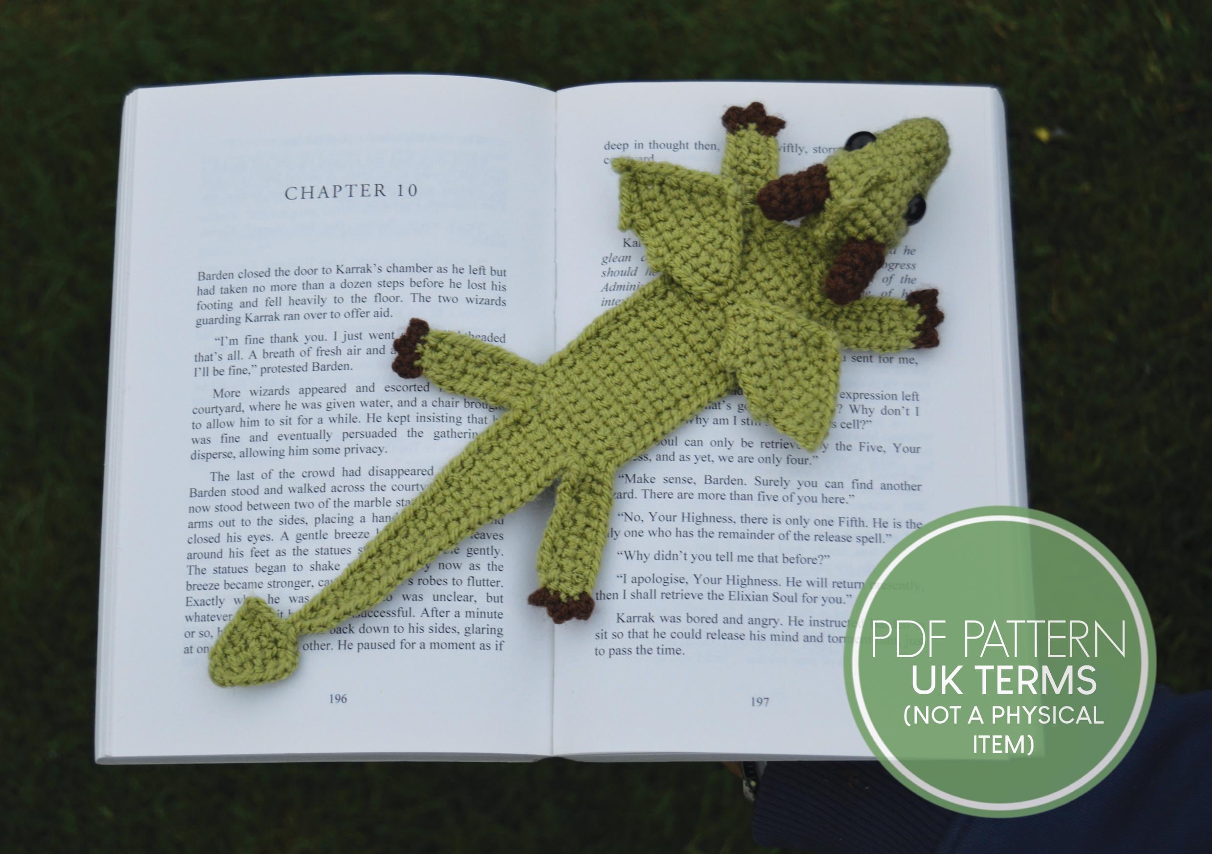 Dragon Bookmark Crochet Pattern (UK TERMINOLOGY)