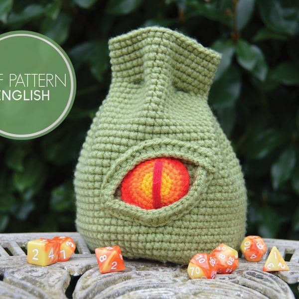 Dragon Eye Dice Bag Crochet Pattern PDF (UK Terminology)