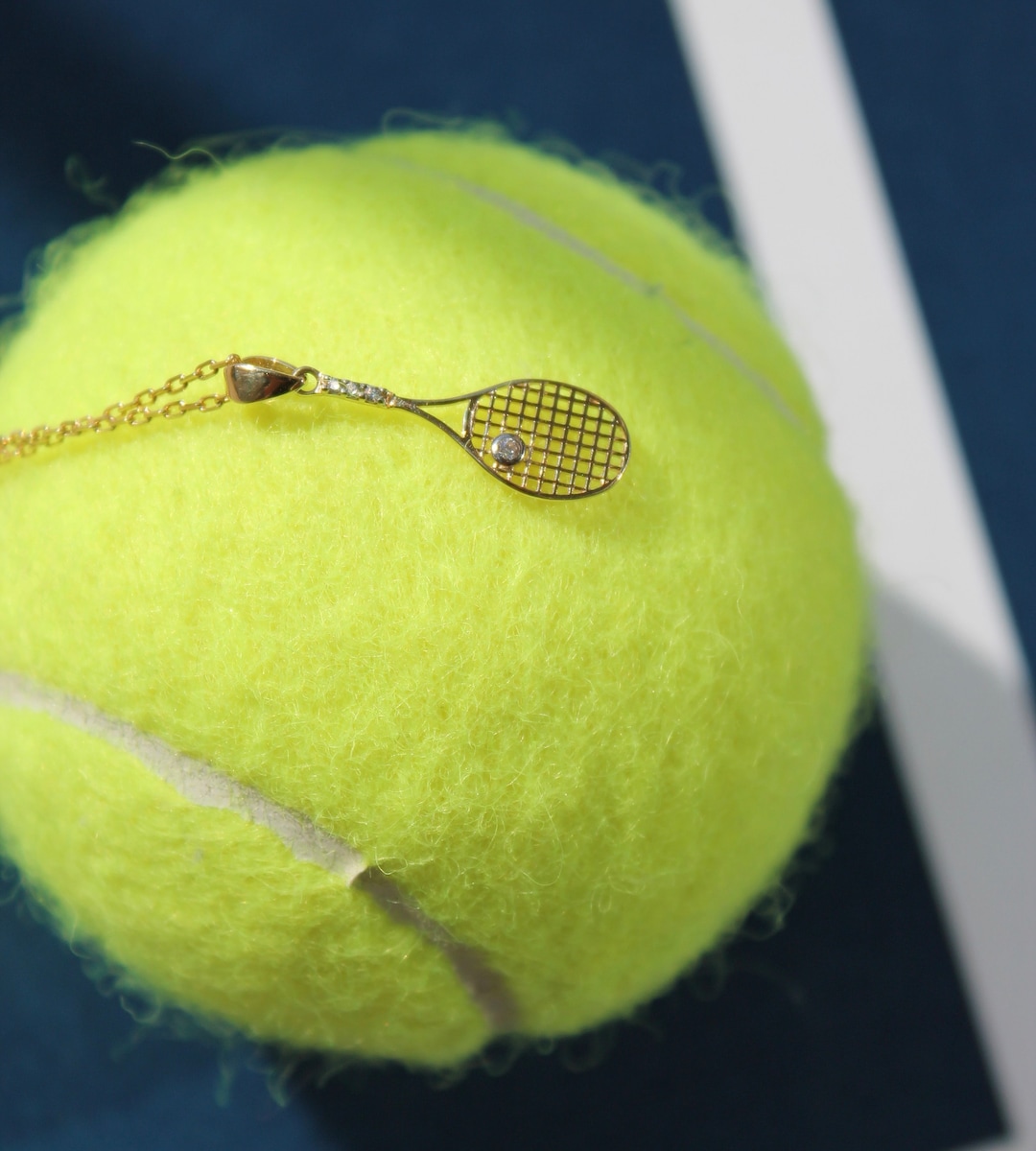 Gold Plated Tennis Racket Necklace, Racquet Pendant Necklace, Fun Gift ...