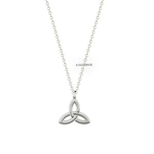May include: Silver Celtic knot pendant necklace. The pendant is a traditional triquetra design, symbolising love, faith, and hope.